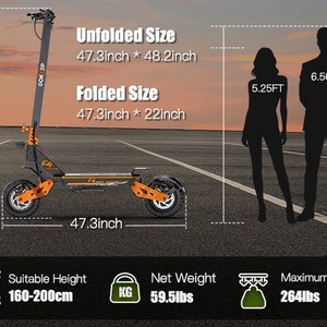 สกู๊ตเตอร์ไฟฟ้าออฟโรด EU Freeshipping GOKEEP F4 48V 15.6Ah ล้อ 10 นิ้ว ระบบกันสะเทือนคู่ พับได้ พร้อมดิสก์เบรก - Product Image 2
