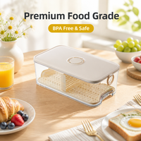 Boîte de rangement en plastique raffiné pour réfrigérateur, grand conteneur rectangulaire hermétique pour la conservation des aliments frais, idéal pour la congélateur de cuisine