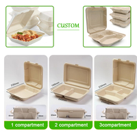Conteneurs alimentaires à emporter biodégradables écologiques Boîtes jetables Togo Boîte à lunch compostable canne à sucre bagasse