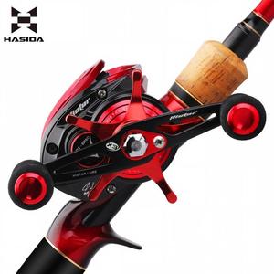 <span class=keywords><strong>Canne</strong></span> à pêche HASIDA Red <span class=keywords><strong>Fox</strong></span> Combo C2.44M n MH entièrement en carbone haute résistance et moulinet de baitcasting à double frein magnétique gauche - Product Image 1