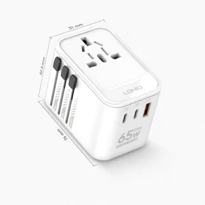 LDNIO Z6 New Technology GaN 65W PD Super Fast Charge PPS Type C Output Wall Charger Universal Travel Adapter