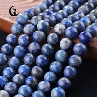 Perles en lapis-lazuli de qualité 1, 6/8/10 mm, pierres naturelles, perles rondes en pierre précieuse pour la création de bijoux (vente en gros)