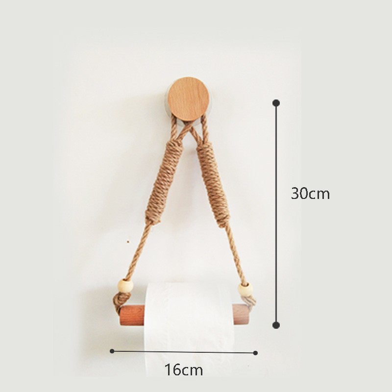 Hemp rope threading stick with 2 beads round disc style