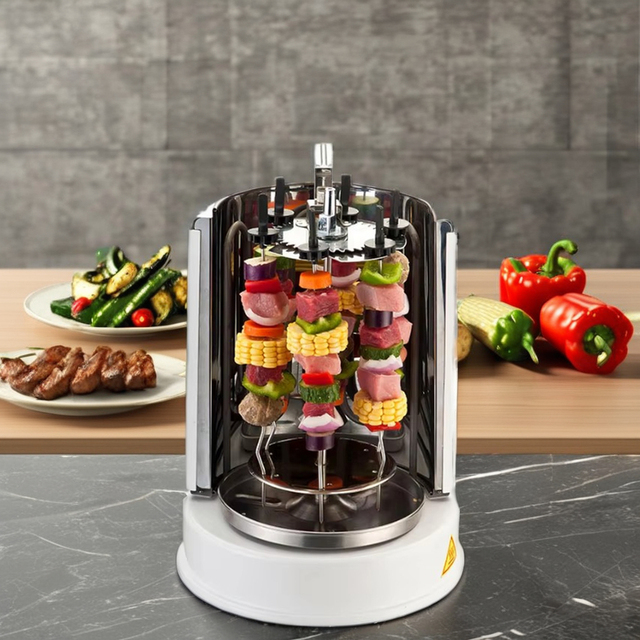 Commercial Aluminium Electric Bbq Grills & Griddles Vertical Rotation Barbecue with Pot
