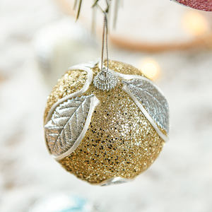 GANGHENG Accesorios Navidenos Novedades 8cm Décoration d'arbre de Noël Festival Décoration intérieure Boule de 8cm Poudre collante - Product Image 5