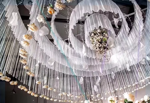 Trắng Treo Trần Rèm Tổ Chức Sự Kiện Vải Trần Trang Trí Treo Rèm Treo Trang Trí Trần Treo Treo - Product Image 4