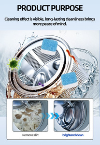 Effervescent Tabs for Washing Machine <strong>Cleaner</strong> Remove Pet Hair <strong>Limescale</strong> Odor Eco OEM CE RoHS Certified Tablets - Product Image 3