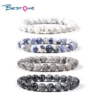 Bestone Natural Stone Bracelet Bestone Fashion Jewelry 8mm Natural Gemstone Magnetic Turquoise Beads Healing Women Stone Bracelet