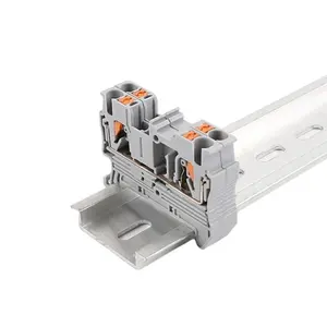 PT 2.5 Installation Screwless Pluggable Quick Wire Connector Mount Electrical Push in Spring Cage Din Rail Terminal Blocks