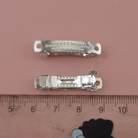 Petites barrettes métalliques françaises de 3 cm avec tube en caoutchouc noir antidérapant, pince à cheveux automatique pour accessoires de cheveux DIY pour enfants