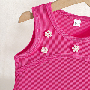 แฟชั่นเด็ก เสื้อผ้าเด็ก เสื้อกั๊กประดับลูกปัดลายดอกไม้สำหรับเด็กผู้หญิงช่วงฤดูร้อน และชุดกระโปรงยีนส์ประดับลูกปัด ชุดเสื้อผ้าเด็กผู้หญิง 2-8 ปี - Product Image 6