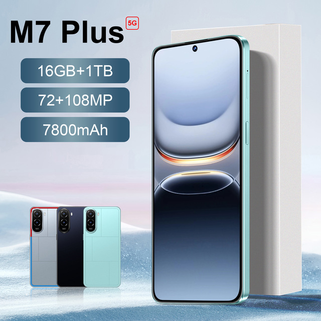 M7Plus Android Smartphone with 16+1TB 7.3Inch Huge Full Screen Dual SIM Dual Standby Trending