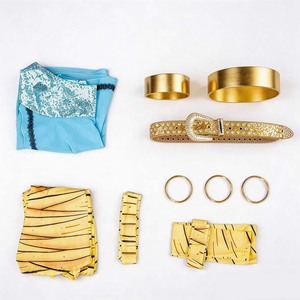 Costume de cosplay sexy Cleo De Role Play Nile pour femmes, avec perruque, accessoires, gilet bleu, pantalon, ensemble pour fête, scène, carnaval, Halloween - Product Image 5