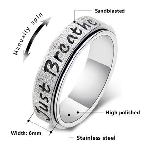 Gold Plated Women's Rotating <b>Ring</b> Stainless Steel <b>Ring</b> Just Breathe <b>Ring</b> <b>Couple</b> <b>Ring</b> Pressure Reducing Jewelry Factory Wholesale - Product Image 6