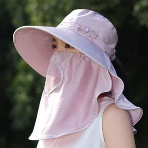 Wide Brim Sun <b>Hat</b> For Women Breathable UV Protection Tea Picking <b>Hat</b> Summer Outdoor Foldable Bucket <b>Hat</b> Light <b>Purple</b> Pink Gray - Product Image 4