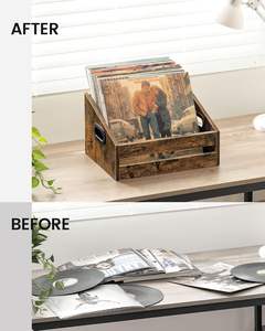 <span class=keywords><strong>ลัง</strong></span>จัดเก็บแผ่นเสียงไวนิลแบบชนบท<span class=keywords><strong>ลัง</strong></span>ไม้สี่เหลี่ยมคางหมูสีน้ำตาลวินเทจถือแผ่นเสียงไวนิลเป็นที่เก็บอัลบั้มบนเดสก์ท็อป - Product Image 6