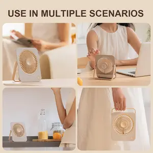 New Trendy Mini Tabletop Sem Fio USB Quadrado Desk Fan Recarregável Quadrado De Pé Fan BLDC KC PSE