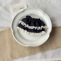 Vêtements de poupée 10 cm : Jupe salopette en jean à carreaux avec bordure en dentelle et taille élastique, tenue de rechange pour BJD 1/12