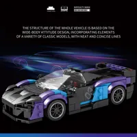 Reobrix 678 390 pièces SABRE Supercar, kit de modèle de voiture de course à construire soi-même, cadeau idéal pour les garçons, les adolescents et les amateurs de voitures de sport, ensembles de blocs de construction