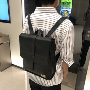 Men's <b>Backpack</b> Polyester 14 Inches Business Travel School Bag Black Coffee Color Middle Size - Product Image 2