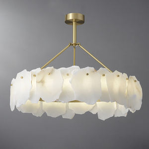 Meerosee sáng tạo LED Vòng đá cẩm thạch ánh sáng mặt dây chuyền hiện đại đá cẩm thạch ánh sáng đèn chùm đèn 400k6040 - Product Image 2