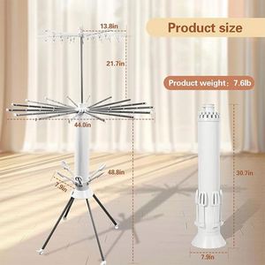 360° Rotation Collapsible Octopus Indoor Stand Aluminum Laundry Baby Clothes Hangers Almirah Drying Shelf Clothes Dryer Rack - Product Image 5