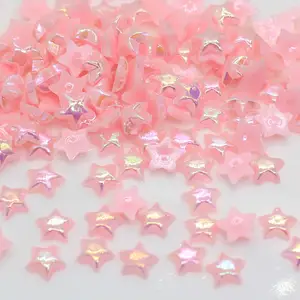 3D ABS-abalorios brillantes de estrellas, pegatinas de fondo plano de 6mm, coloridas para decoración artesanal de teléfono, bricolaje - Product Image 1