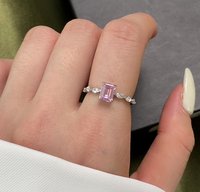 Bagues en argent sterling S925 avec zircon taille émeraude, sertissage à griffes multicolores, pierres latérales délicates, bijoux fins et élégants, cadeau pour femme