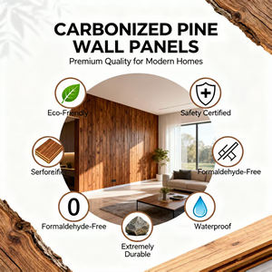 Panneau mural en pin naturel de vente d'usine pour la décoration intérieure <span class=keywords><strong>Traitement</strong></span> carbonisé pour la durabilité Bois thermiquement modifié - Product Image 6