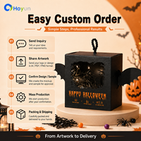 Scatola Portatile per Caramelle in Cartoncino Argentato Personalizzata, Riciclabile, di Alta Qualità, a Forma di Pipistrello, Confezione Regalo per Halloween