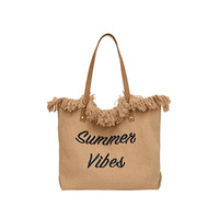 2024 nouveau YCH femmes grande capacité été plage sac fourre-tout Portable tissu sac à main avec glands personnalisé sac à bandoulière