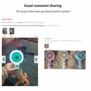 Ventiladores de Mano Recargables USB para Mujer, Mini Ventilador Portátil Silencioso de Escritorio con Luz Nocturna, Tres Velocidades de Viento, Enfriador de Aire - Product Image 6