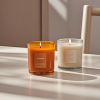 Bocaux en verre givré vert de luxe personnalisés avec couvercle en bois pour bougies de décoration intérieure, 8oz, 10oz, 12oz