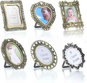 Custom Antique Metal Wholesale Bulk <b>Picture</b> <b>Frames</b> <b>Small</b> Round Retro Zinc Alloy Table Top Photo Display <b>Frame</b> - Product Image 1
