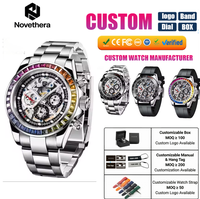 PD-1653 Montre automatique haut de gamme pour homme, squelette mécanique, étanche, en stock, utilisation quotidienne, bracelet en acier inoxydable et silicone