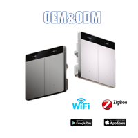 Interrupteur intelligent WiFi RF à double pôle 4 gangs, panneau tactile étanche, installation bidirectionnelle, EU 220V 10A, matériau PC