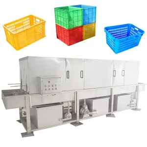 Machine de nettoyage de panier à rotation industriel en acier inoxydable 304, caisses en plastique, plateaux, boîtes, panier de légumes, machine à laver