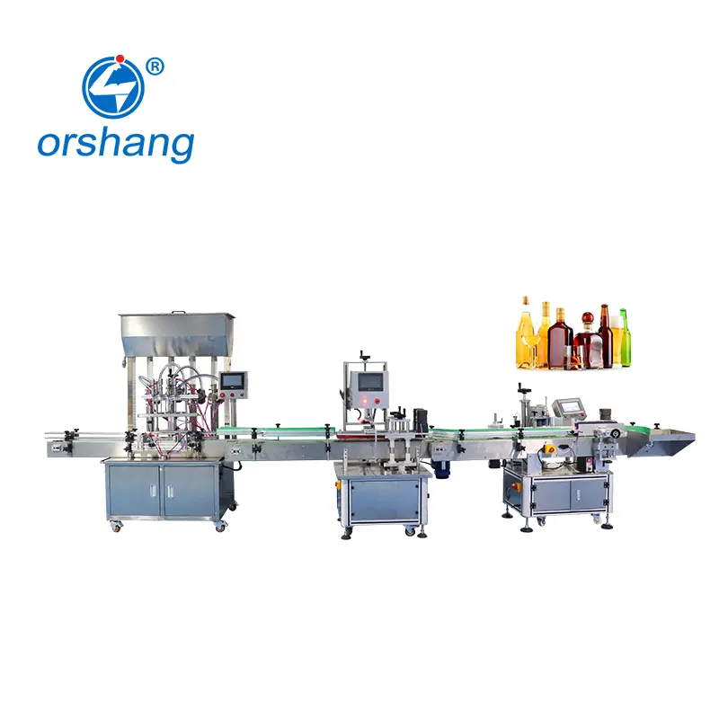 Automatic Liquid Essential Oil Plastic Bottle Olive Oil Liquid Filling and Capping Labeling Machine Production Line