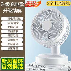 Portable Water Mist <b>Fan</b> Green Plastic Brushless Motor <b>USB</b> Rechargeable 3200mAh Battery 5W 3 Blades Oscillating Five-Speed Button - Product Image 3