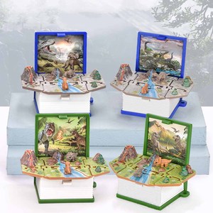 Porte-clés de scène de livre pop-up pliant 3d Créatif Pliant <span class=keywords><strong>Dinosaure</strong></span> Monde Livre Pendentif Bouton Ejection Château Livre Ornement Suspendu - Product Image 3