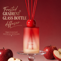 Diffuseur de parfum aux fruits tendance, bouteille cylindrique dégradée givrée avec bâtonnets assortis pour chambre et salle de bain
