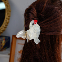 YIYI 9cm épissage Simple blanc colombe conception cheveux griffe aile dessin animé acétate personnalisé pince à cheveux personnalisé Animal griffe pince femmes