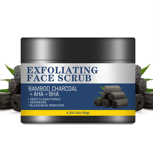 Exfoliante facial suave de carbón para hombre, limpiador facial exfoliante de azúcar de marca propia para hombre - Product Image 1