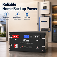 Système de stockage d'énergie domestique 10 kW avec batterie au lithium 51,2 V 48 V 100 Ah 200 Ah 300 Ah, batterie solaire LiFePO4 pour usage domestique