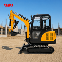 Kedatangan Baru 2026 Excavator Mini 2 Ton 1 Ton 1.7 Ton EURO 5 Epa, Excavator Kecil untuk Pertanian 1.2 Ton Mesin Kubota