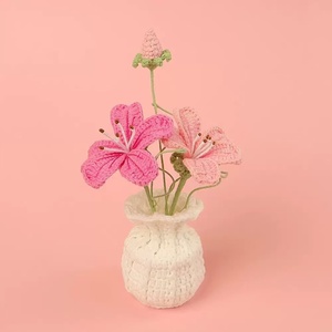 Nouvelle plante en pot de clématite au crochet 2026, fleur de clématite <span class=keywords><strong>Chiffonier</strong></span> au crochet, fleur en pot au crochet, décoration pour la maison et la voiture, cadeau pour la fête des Mères - Product Image 6