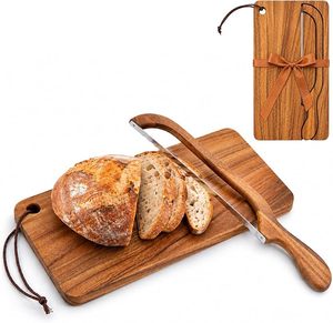 Tabla <span class=keywords><strong>de</strong></span> cortar con cuchillo para pan, juego <span class=keywords><strong>de</strong></span> tabla <span class=keywords><strong>de</strong></span> madera para rebanar pan con cuchillo para cortar en rodajas, tabla <span class=keywords><strong>de</strong></span> charcutería para pan casero <span class=keywords><strong>de</strong></span> masa madre - Product Image 1
