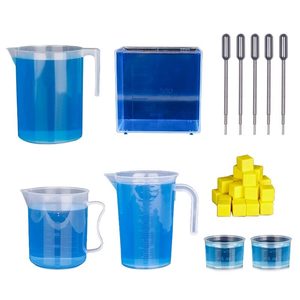Herramientas de Demostración de Matemáticas para Cuarto Grado, Taza Medidora de Plástico en Forma de Cubo de 1 Litro con Bordes de 1 Decímetro - Product Image 1