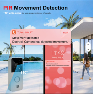 فيديو 2 سلك فيديو إنتركوم تويا شبكة رقمية باب فيديو هاتف ذكي سحابة انتركوم محطة باب للمباني والفيلات - Product Image 3