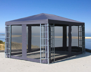 Gazebo grande de acero y aluminio <span class=keywords><strong>para</strong></span> jardín al aire libre, con cortina y ventanas, impermeable, 3x3M, barato - Product Image 1